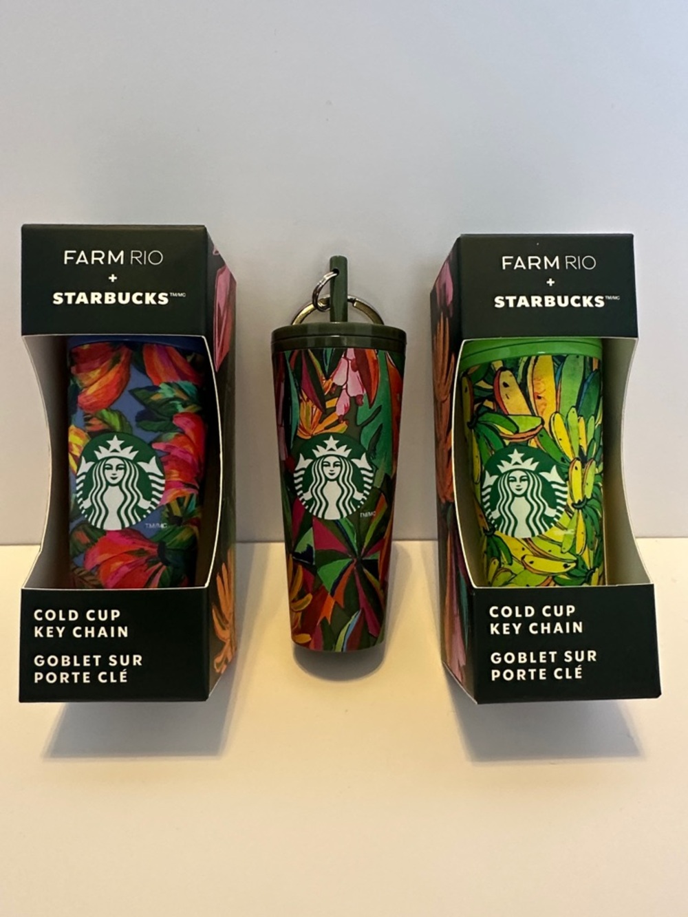STARBUCKS x FARM RIO Tropical Cold Cup Keychains - Multicolor (All 3)